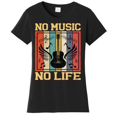 No Music No Life Musical Notes Musician Women's T-Shirt