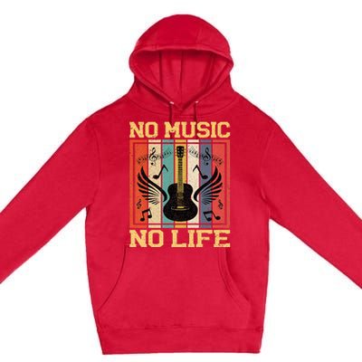 No Music No Life Musical Notes Musician Premium Pullover Hoodie