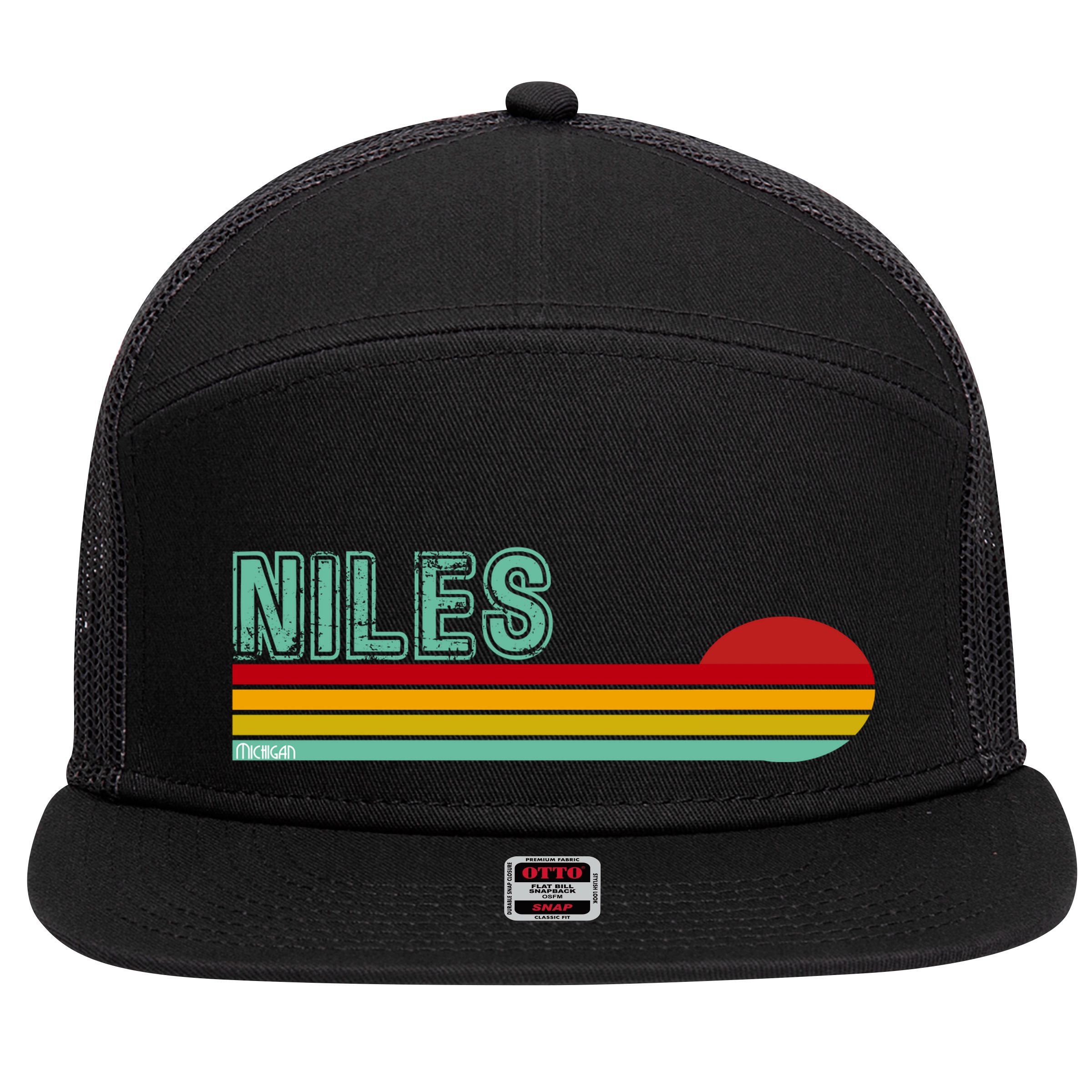 Niles Michigan 7 Panel Mesh Trucker Snapback Hat