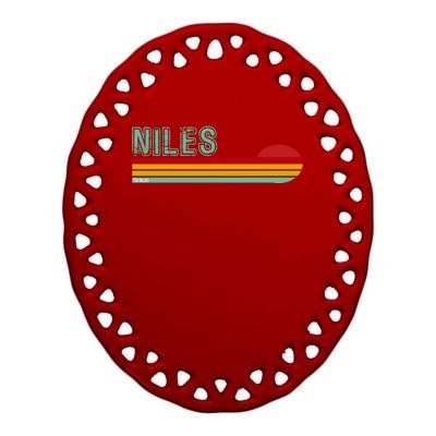 Niles Michigan Ceramic Oval Ornament