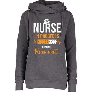 Nurse Merch Nurse In Progress Funny Nursing Gift Womens Funnel Neck Pullover Hood