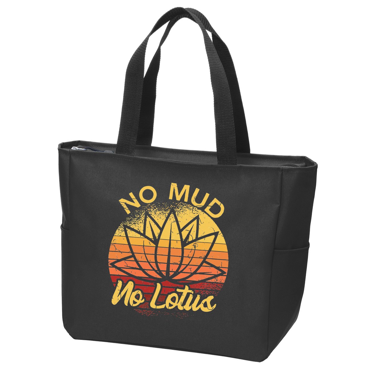 No Mud No Lotus Flower Yoga Meditation Spiritual Gift Zip Tote Bag