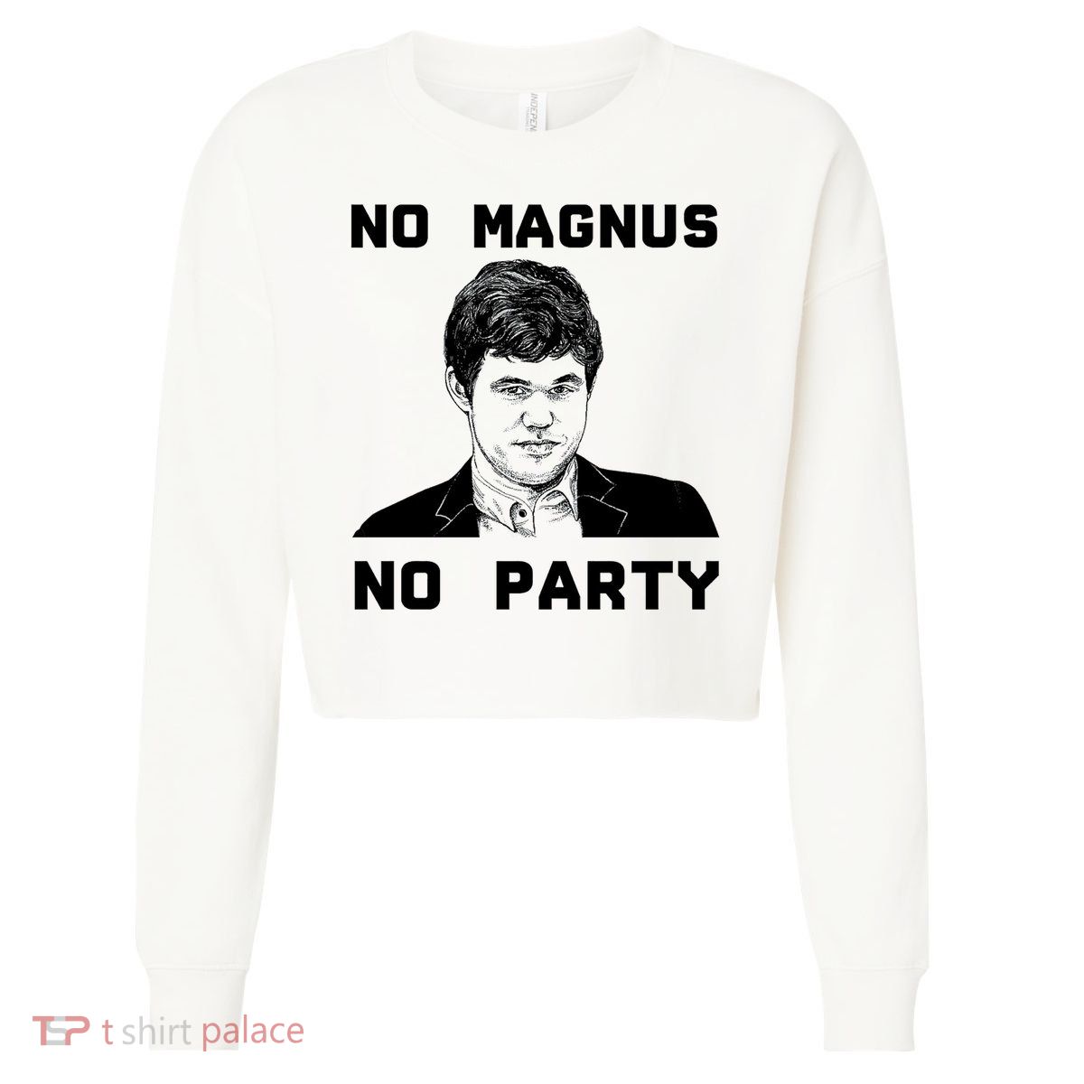 No Magnus No Party Cropped Pullover Crew