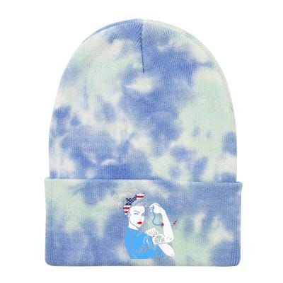 Nurse Mom Nurse Wife Classic Mother's Day Gift Tie Dye 12in Knit Beanie