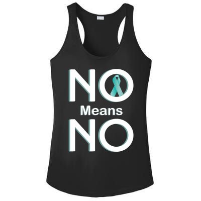 No Means No Sexual Assault Awareness Month Gift Ladies PosiCharge Competitor Racerback Tank