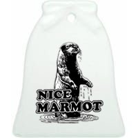 Nice Marmot Ceramic Bell Ornament