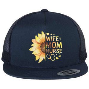 Nurse Mom Nurses Week Wife Nurse Her Mom Life Mother's Day Funny Flat Bill Trucker Hat