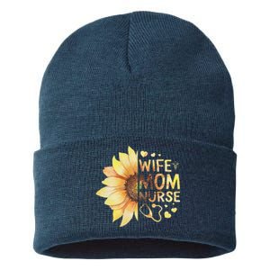 Nurse Mom Nurses Week Wife Nurse Her Mom Life Mother's Day Funny Sustainable Knit Beanie