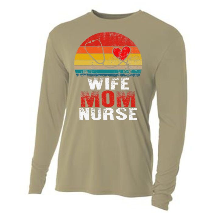 Nurse Mom Nurses Week Wife Nurse Her Mom Life Mother's Day Cooling Performance Long Sleeve Crew