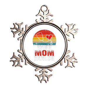 Nurse Mom Nurses Week Wife Nurse Her Mom Life Mother's Day Metallic Star Ornament