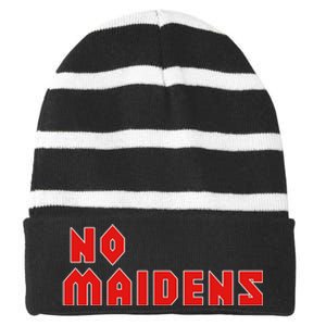 No Maidens Striped Beanie with Solid Band