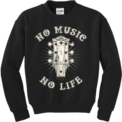 No Music No Life Music Lover Rhythm And Passion Retro Kids Sweatshirt