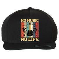 No Music No Life Musical Notes Musician Wool Snapback Cap