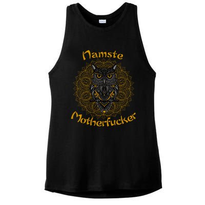 Namaste Motherfucker Owl Lotus Hand Fatima Yoga Gift Ladies PosiCharge Tri-Blend Wicking Tank