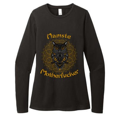 Namaste Motherfucker Owl Lotus Hand Fatima Yoga Gift Womens CVC Long Sleeve Shirt