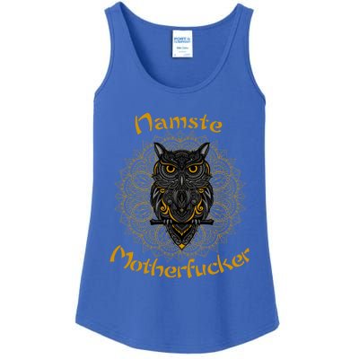 Namaste Motherfucker Owl Lotus Hand Fatima Yoga Gift Ladies Essential Tank