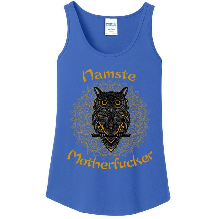 Namaste Motherfucker Owl Lotus Hand Fatima Yoga Gift Ladies Essential Tank