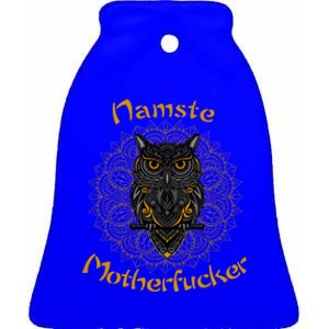 Namaste Motherfucker Owl Lotus Hand Fatima Yoga Gift Ceramic Bell Ornament