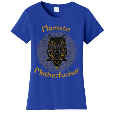 Namaste Motherfucker Owl Lotus Hand Fatima Yoga Gift Women's T-Shirt