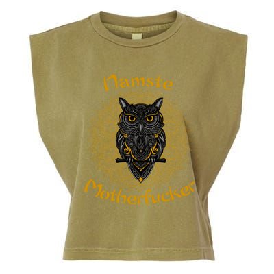 Namaste Motherfucker Owl Lotus Hand Fatima Yoga Gift Garment-Dyed Women's Muscle Tee