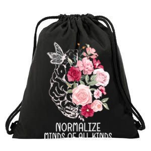 Normalize Minds Of All Kinds Autism Neurodiversity Inclusion Drawstring Bag