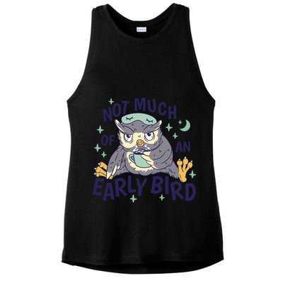 Not Much Of An Early Bird Owl Ladies PosiCharge Tri-Blend Wicking Tank