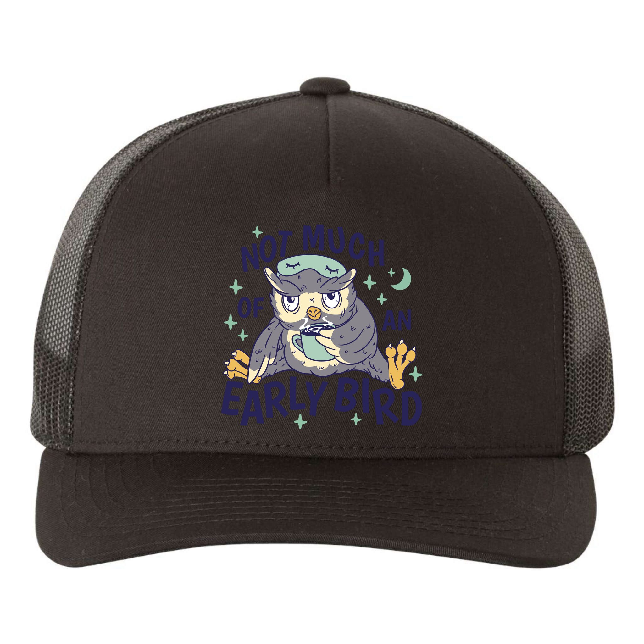 Not Much Of An Early Bird Owl Yupoong Adult 5-Panel Trucker Hat