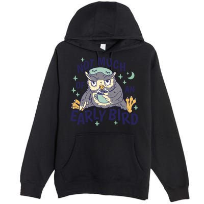 Not Much Of An Early Bird Owl Premium Pullover Hoodie
