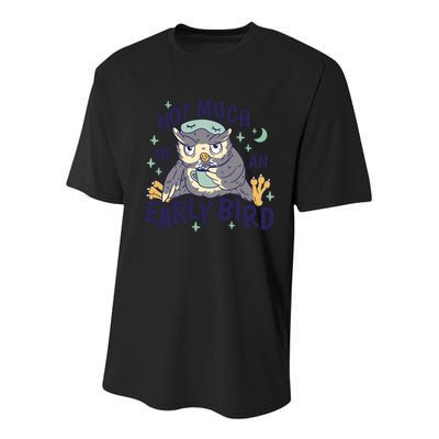 Not Much Of An Early Bird Owl Youth Performance Sprint T-Shirt
