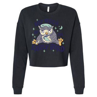 Not Much Of An Early Bird Owl Cropped Pullover Crew