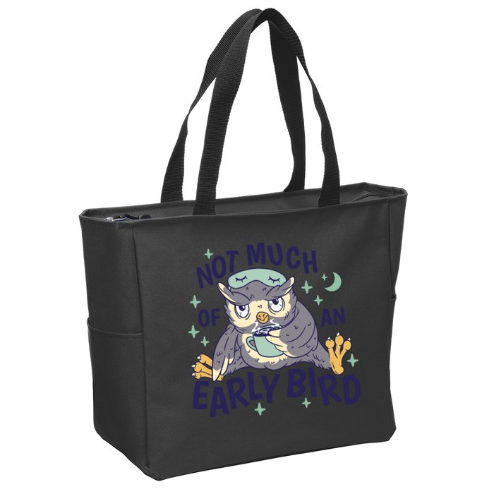 Not Much Of An Early Bird Owl Zip Tote Bag