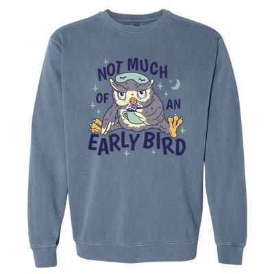 Not Much Of An Early Bird Owl Garment-Dyed Sweatshirt