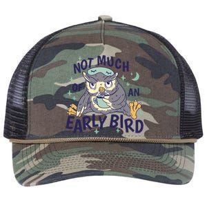 Not Much Of An Early Bird Owl Retro Rope Trucker Hat Cap