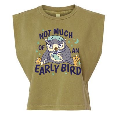 Not Much Of An Early Bird Owl Garment-Dyed Women's Muscle Tee