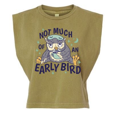 Not Much Of An Early Bird Owl Garment-Dyed Women's Muscle Tee