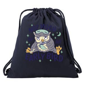 Not Much Of An Early Bird Owl Drawstring Bag