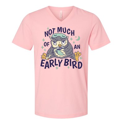 Not Much Of An Early Bird Owl V-Neck T-Shirt