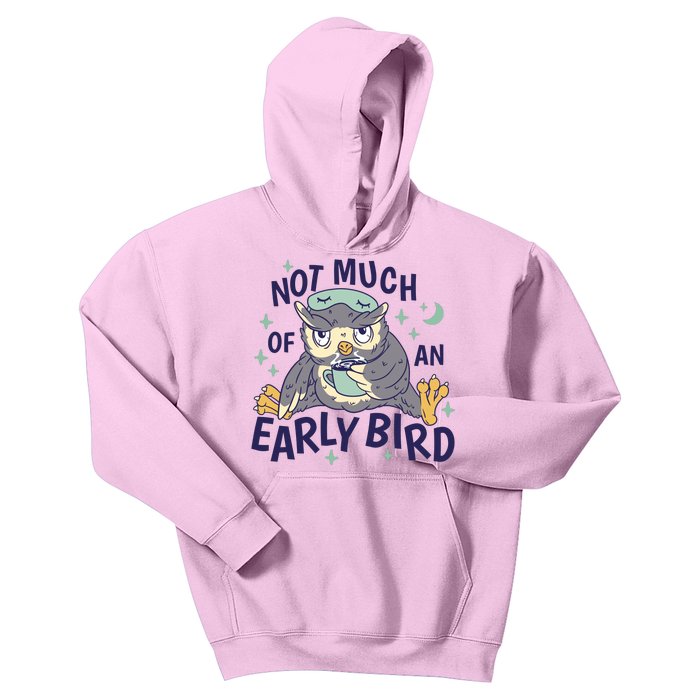 Not Much Of An Early Bird Owl Kids Hoodie