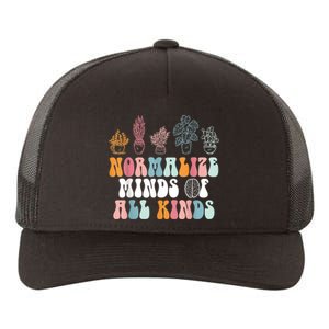 Normalize Minds Of All Kinds Groovy Retro Autism Awareness Yupoong Adult 5-Panel Trucker Hat