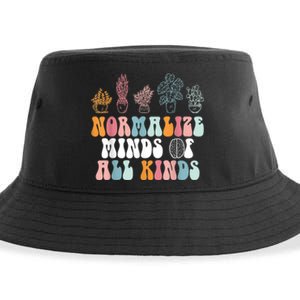 Normalize Minds Of All Kinds Groovy Retro Autism Awareness Sustainable Bucket Hat