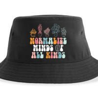 Normalize Minds Of All Kinds Groovy Retro Autism Awareness Sustainable Bucket Hat