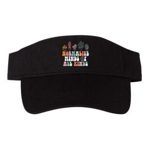 Normalize Minds Of All Kinds Groovy Retro Autism Awareness Valucap Bio-Washed Visor