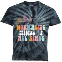 Normalize Minds Of All Kinds Groovy Retro Autism Awareness Kids Tie-Dye T-Shirt