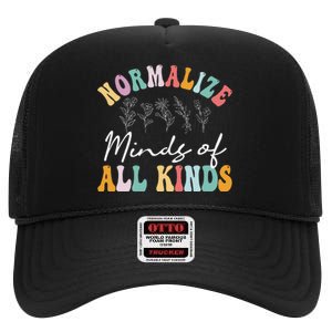 Normalize Minds Of All Kinds Autism Awereness High Crown Mesh Back Trucker Hat