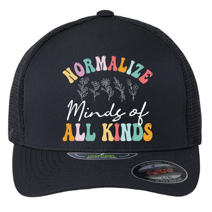 Normalize Minds Of All Kinds Autism Awereness Flexfit Unipanel Trucker Cap