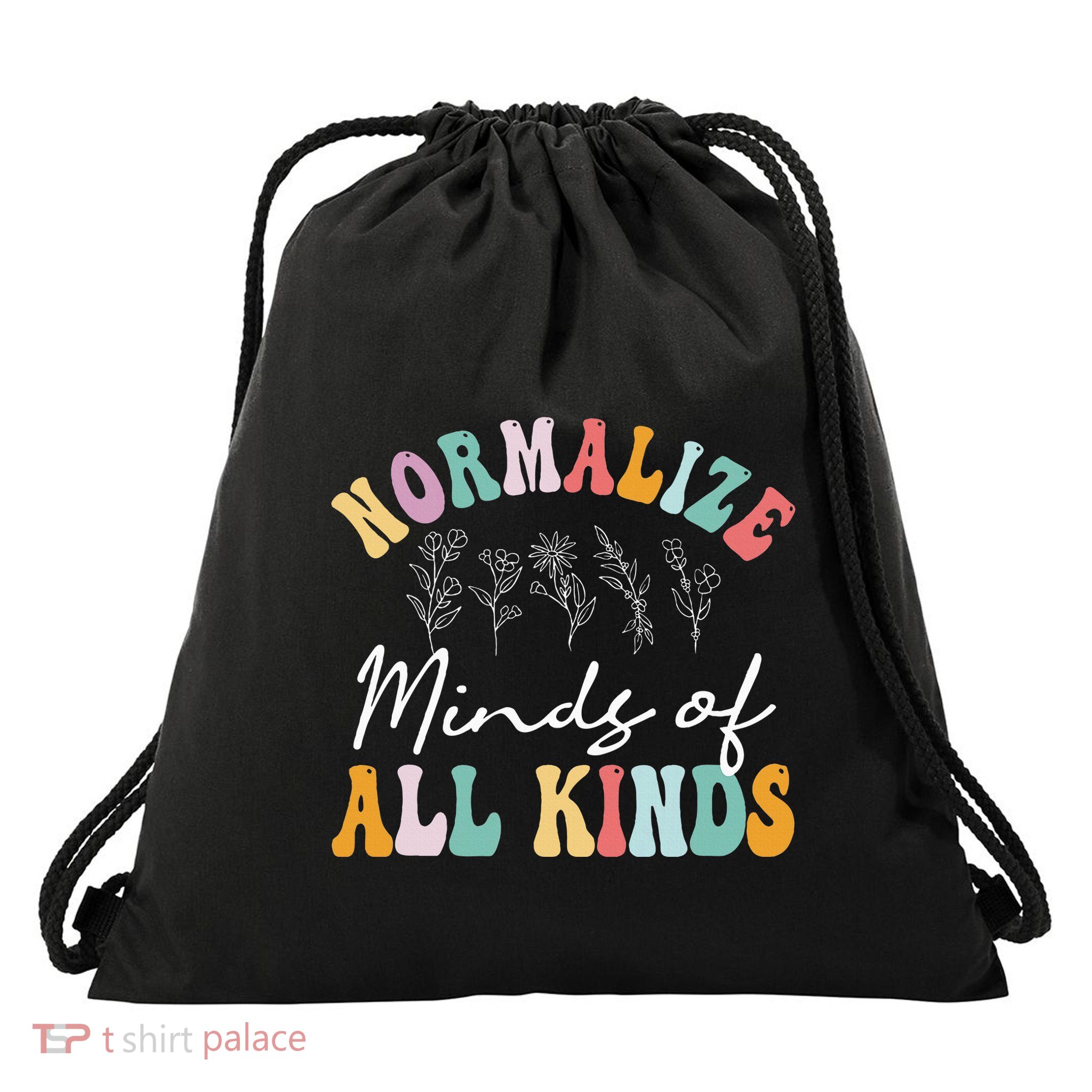 Normalize Minds Of All Kinds Autism Awereness Drawstring Bag