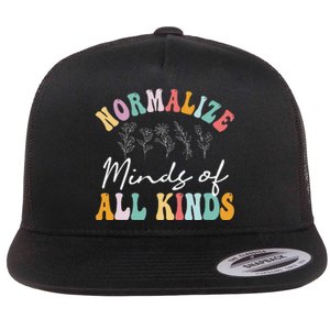 Normalize Minds Of All Kinds Autism Awereness Flat Bill Trucker Hat