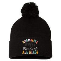 Normalize Minds Of All Kinds Autism Awereness Pom Pom 12in Knit Beanie