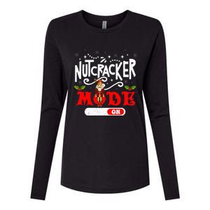 Nutcracker Mode On Dance Ballet Love Christmas Pajamas Gifts Womens Cotton Relaxed Long Sleeve T-Shirt