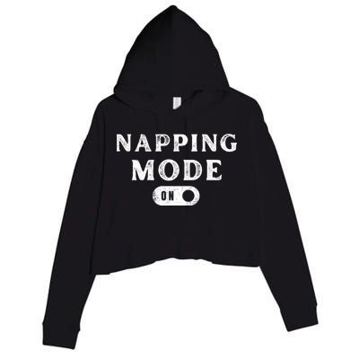 Napping Mode On Crop Fleece Hoodie